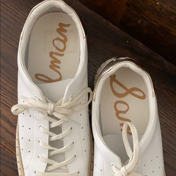 Sam Edelman White Lace Up Sneaker - Picture 5 of 7